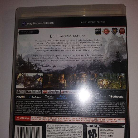 Playstation 3 PS3 Skyrim The Elder Scrolls V Video Game Bethesda 2011 - Picture 5 of 10